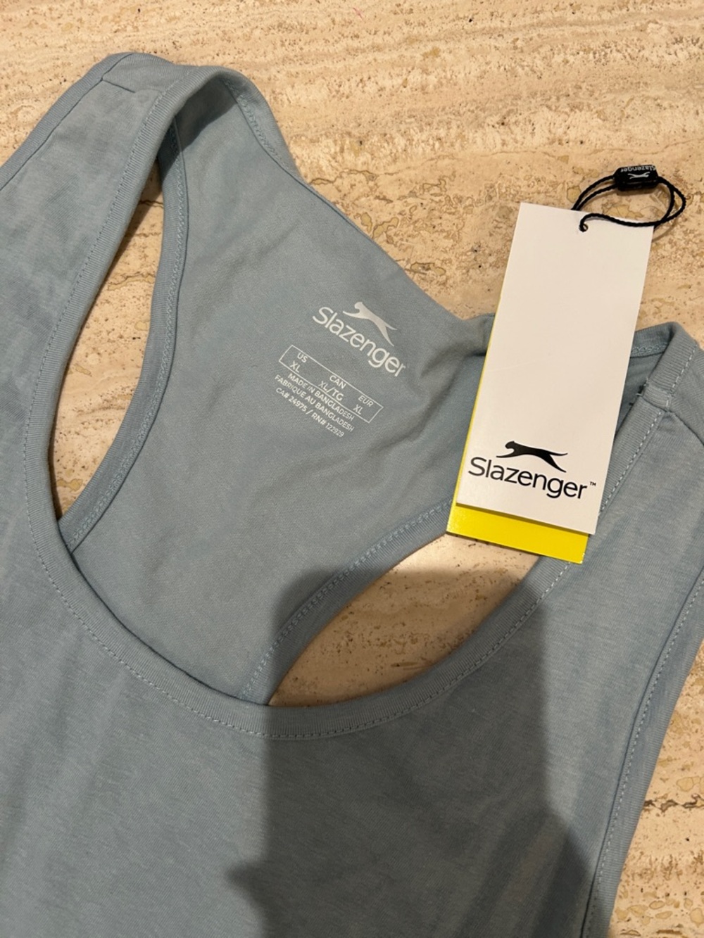 NEW 🆕 Slazenger Light Blue Racerback Tank Top - Women's - size XL 95% cotton - Picture 2 of 4